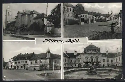 AK Kittsee, Strassenpartie, Ortsansicht, Schloss