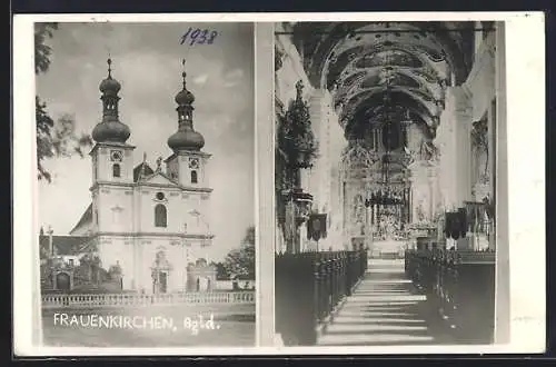AK Frauenkirchen /Bgld., Kirche mit Innenansicht