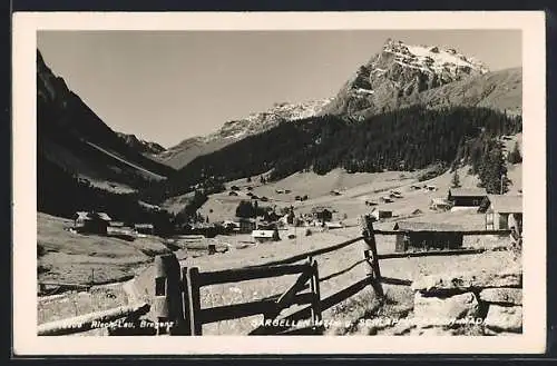 AK Gargellen, Ortsansicht mit Schlappiner-Joch