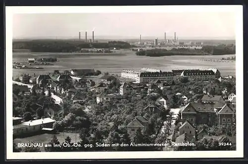 AK Braunau am Inn, Teilansicht gegen Süden mit den Aluminiumwerken Ranshofen