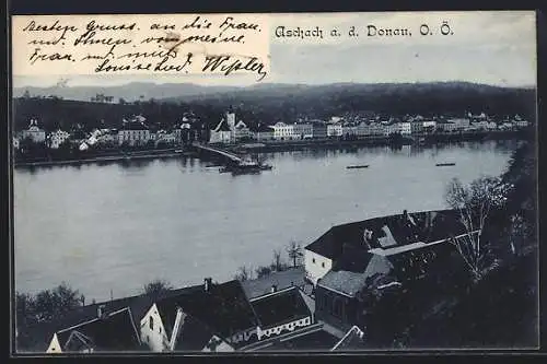 AK Aschach a.d. Donau, Partie an der Donau