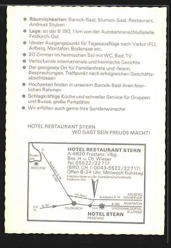 AK Frastanz, Hotel und Restaurant Stern, Aussen- und Innenansicht