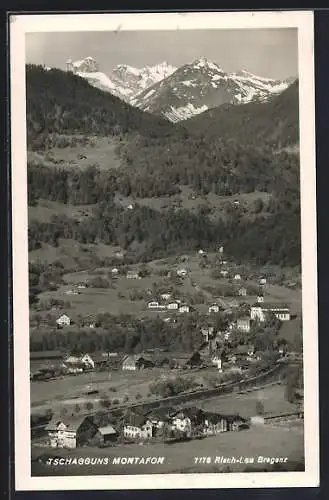 AK Tschagguns /Montafon, Ansicht mit den Bergen