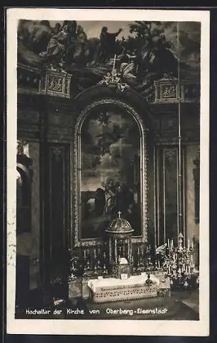 AK Eisenstadt im Burgenland, Hochaltar der Kirche Oberberg