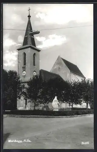 AK Marchegg, Strassenpartie an der Kirche