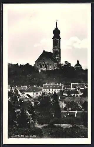AK Mistelbach /N. Oe., Teilansicht mit Kirche