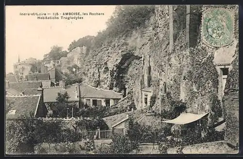 AK Amboise, Les Rochers, Habitations Troglodytes, Höhlenwohnungen