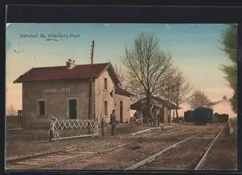 AK Saint-Hilaire-le-Petit, Ansicht des Bahnhofs