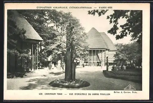 AK Paris, Exposition coloniale internationale 1931, Cameroun Togo, vue d`Ensemble du Grand Pavillon