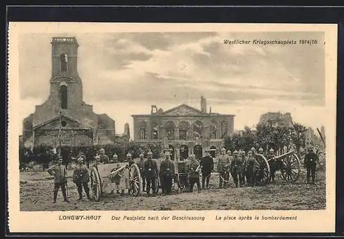 AK Longwy-Haut, Der Festplatz nach der Beschiessung