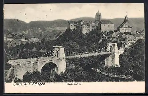 AK Elbogen, Kettenbrücke und Burg