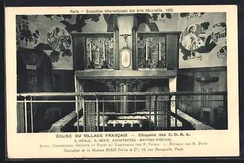 AK Paris, Exposition Internationale des Arts Décoratifs 1925, Église du Village Francais