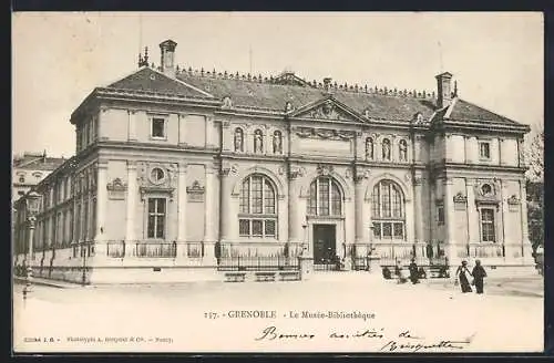 AK Grenoble, Le Musée-Bibliothèque