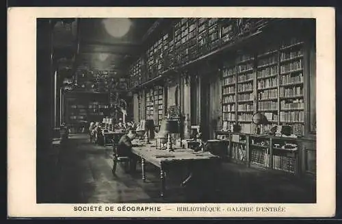 AK Société de Géographie, Bibliothèque, Galerie d`Entrée