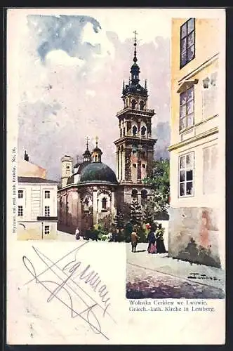 Künstler-AK Lemberg / Lwow, Walachische Kirche, Woloska Cerkiew