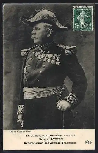 AK Portrait General Joffre, Generalissime des Armes Francaises