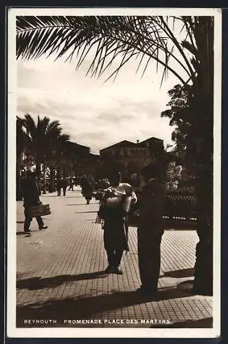 AK Beyrouth, Promenade Place des Martyrs, Verkäufer und Menschen