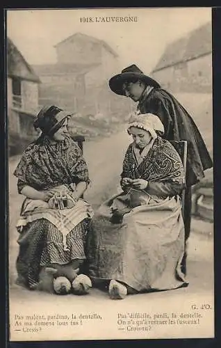 AK L`Auvergne, Bäuerinnen beim klöppeln
