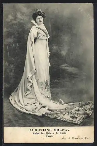 AK Auguste Orlhac, Reine des Reines de Paris, Schönheitskönigin 1909