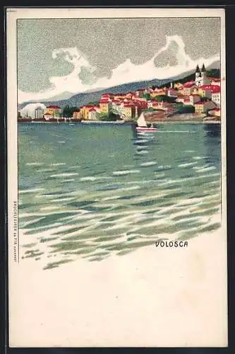 Künstler-AK Volosca, Blick auf die Küste