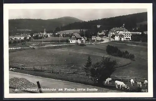 AK Mönichkirchen am Wechsel, Ortsansicht von der Landstrasse aus