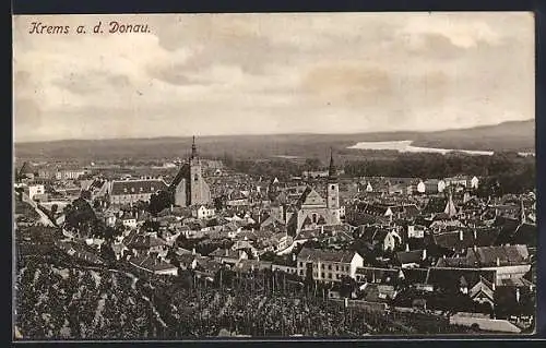 AK Krems a. d. Donau, Ortsansicht mit Fernblick