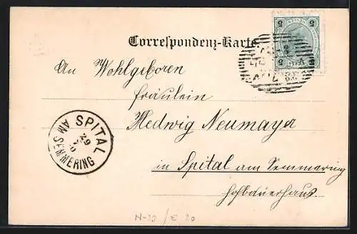 AK Weidling, Ortsansicht mit Bergpanorama aus der Vogelschau