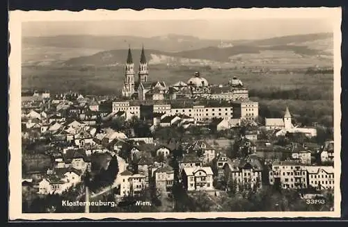 AK Klosterneuburg, Totalansicht aus der Vogelschau