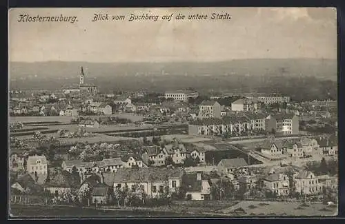 AK Klosterneuburg, Untere Stadt vom Buchberg aus