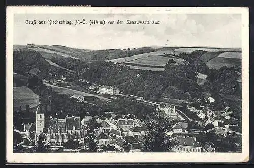 AK Kirchschlag, Panorama von der Lenauwarte aus gesehen