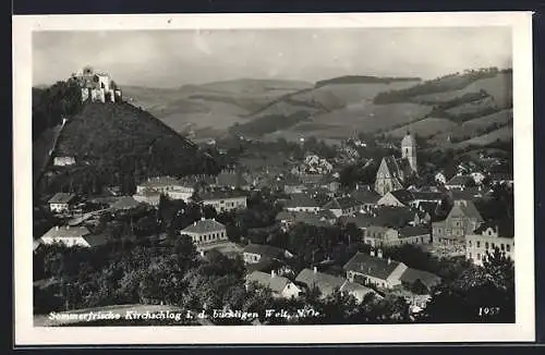 AK Kirchschlag i. d. buckligen Welt, Ortsansicht mit Burg aus der Vogelschau