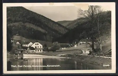 AK Thal, Flusspartie mit Gasthaus Karnerwirt