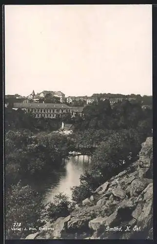 AK Gmünd /N. Öst., Totalansicht über den Fluss