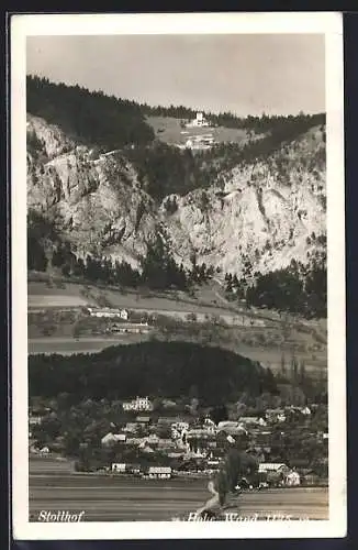 AK Stollhof, Blick auf den Ort mit der Hohen Wand