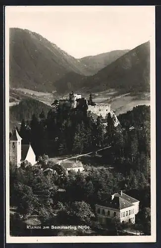 AK Klamm am Semmering, Blick auf die Burgruine