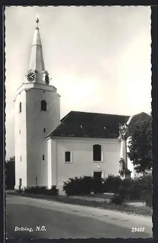 AK Drösing /N.Ö., Partie an der Kirche