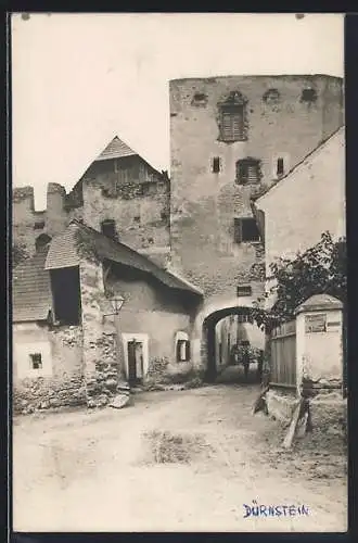 AK Dürnstein, Eingang zur Burgruine