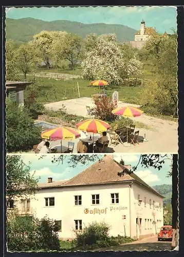 AK Schönbühel i. d. Wachau, Gasthof H. Stumpfer mit Gartenansicht