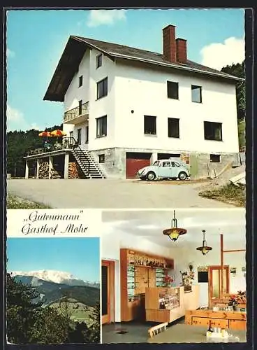 AK Grünbach am Schneeberg, Gasthof Gutenmann, Innenansicht, Panorama