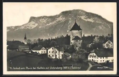 AK St. Jakob a. Th., Ortsansicht mit Untersberg