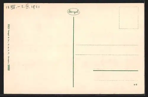 AK Gross-Gmain, Ortsansicht mit Hochstaufen