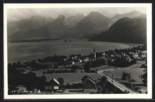 AK St. Gilgen am Wolfgangsee, Panoramablick in die Berge