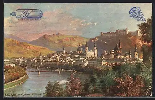 Künstler-AK Raphael Tuck & Sons Nr.625 B: Salzburg, Mülln mit Festung