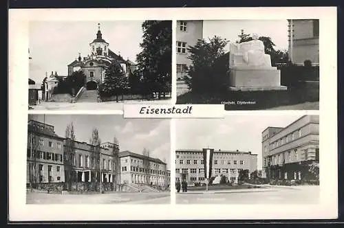 AK Eisenstadt /N.-D., Landhaus, Krankenkasse, Lisztdenkmal