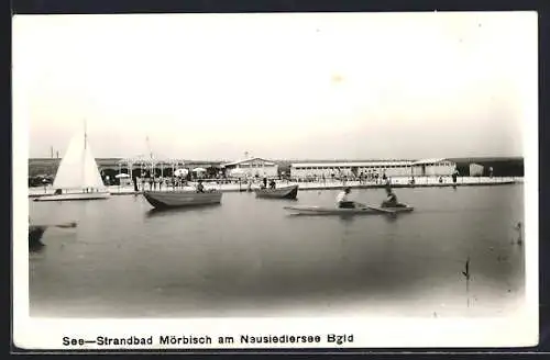 AK Mörbisch am Neusiedlersee, Blick auf das See-Strandbad