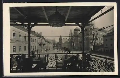 AK Lienz, Ausblick vom Hotel Post auf Kaiser Josefsplatz