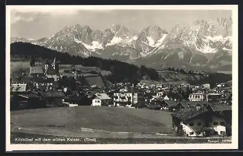 AK Kitzbühel, Gesamtansicht mit dem wilden Kaiser