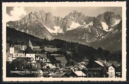 AK Kitzbühel, Teilansicht mit dem Wilden Kaiser