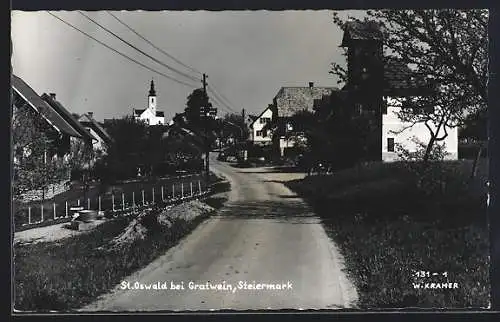 AK St. Oswald bei Gratwein, Partie am Ortseingang