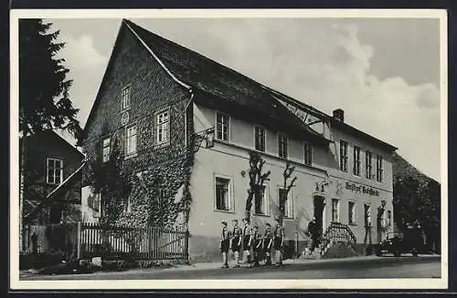 AK Apolda Land, Gasthof Hohlstedt, Bes. Rudolf Scheller, Aussenansicht